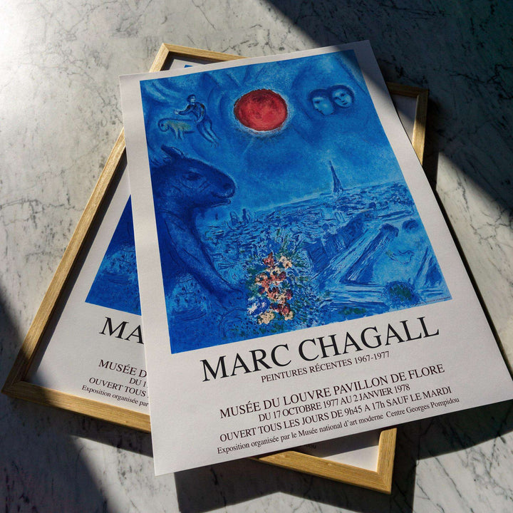 Marc Chagall - Le soleil de Paris / Paris Güneşi - 1977 yapımı Afiş