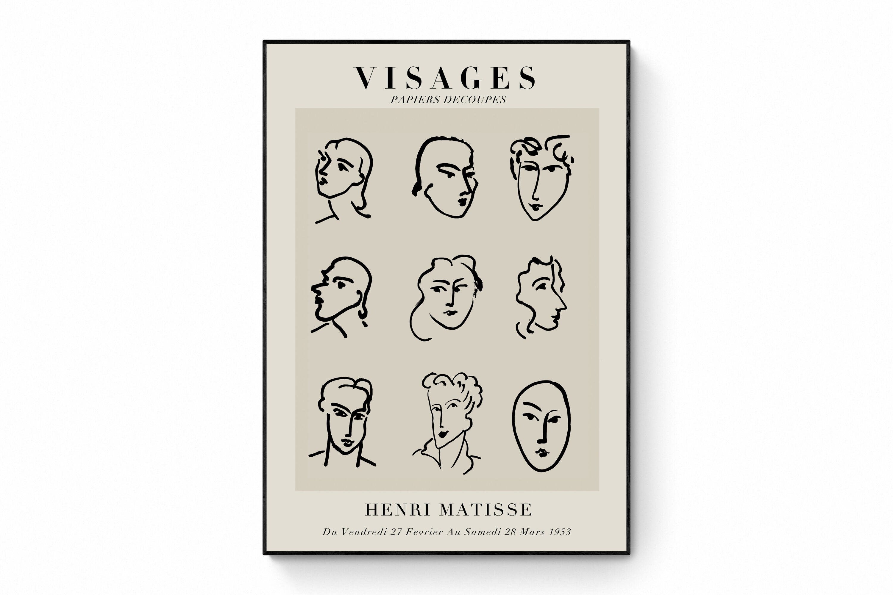 Matisse Yüzleri Posteri: Visages Fransız Modern Sanat Baskısı