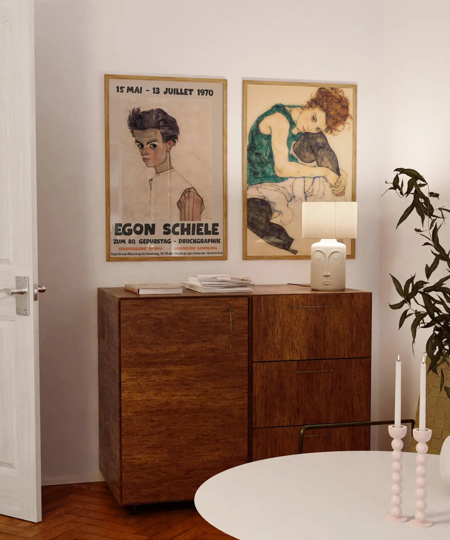 Egon Schiele Sanat Baskıları: Vintage Ekspresyonist Duvar Dekorasyonu