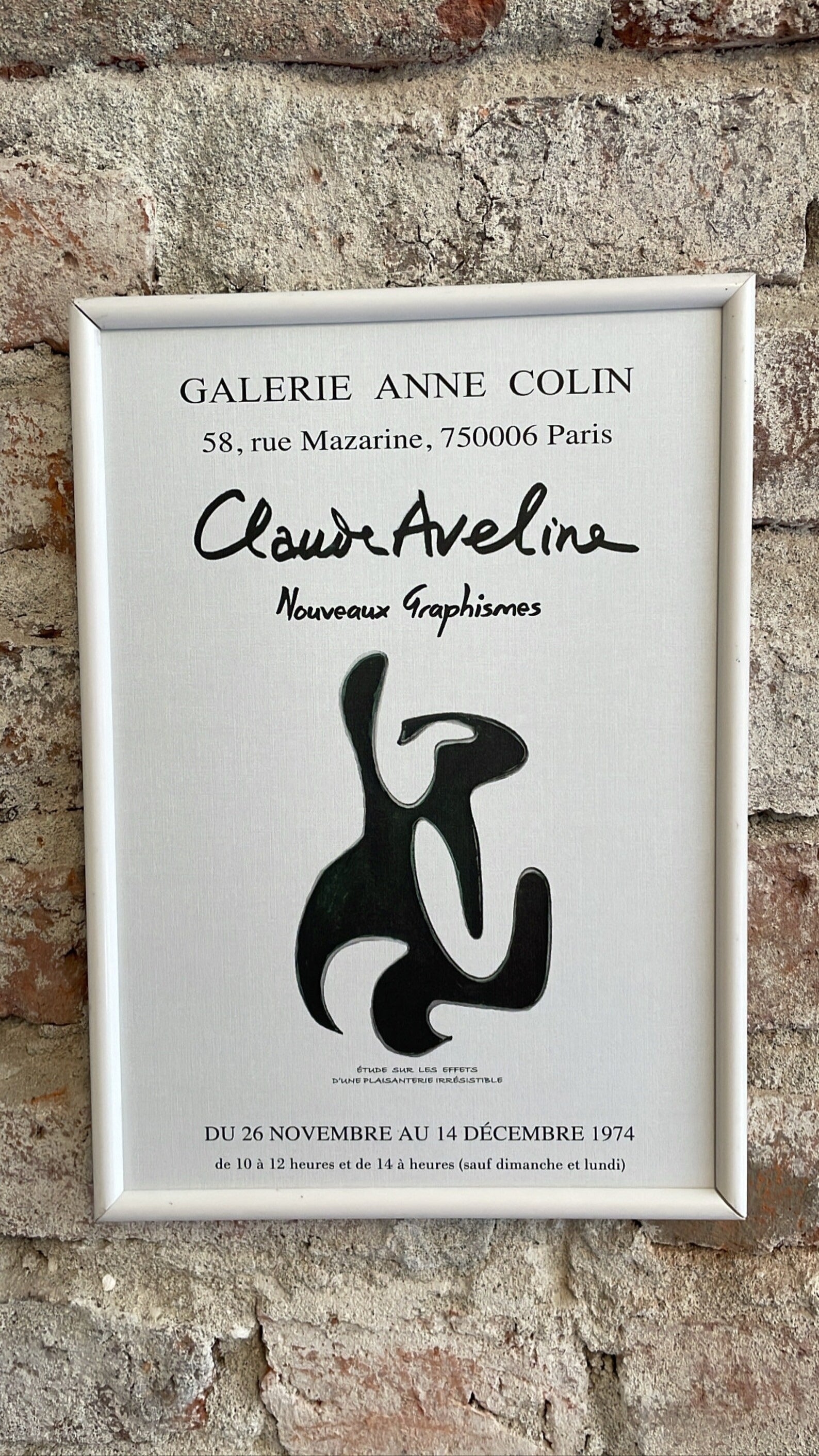 Claude Aveline / Aveline Sergisi Afişi / AFİŞ, Yeni Grafik Tasarımlar, Anne Colin Galerisi - (1901-1992 Paris)