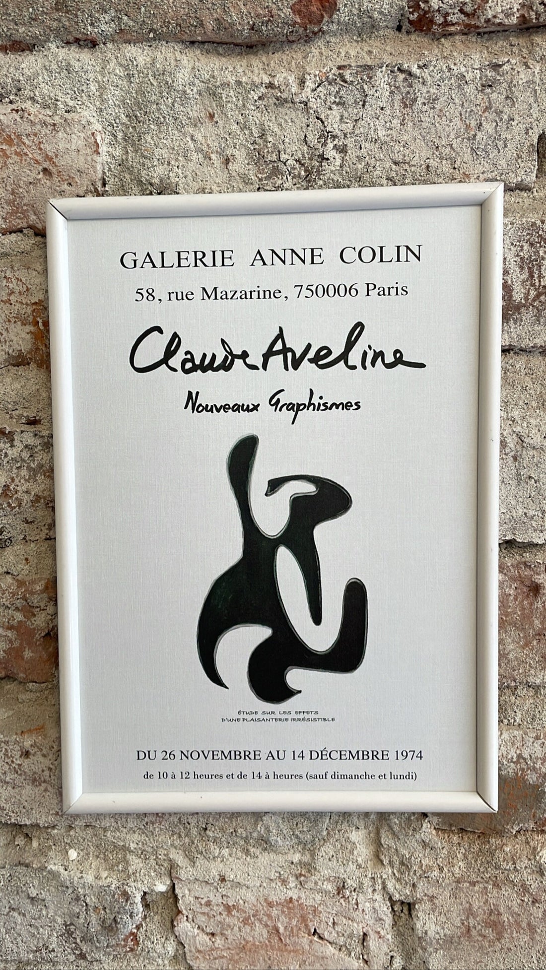 Claude Aveline / Aveline Sergisi Afişi / AFİŞ, Yeni Grafik Tasarımlar, Anne Colin Galerisi - (1901-1992 Paris)