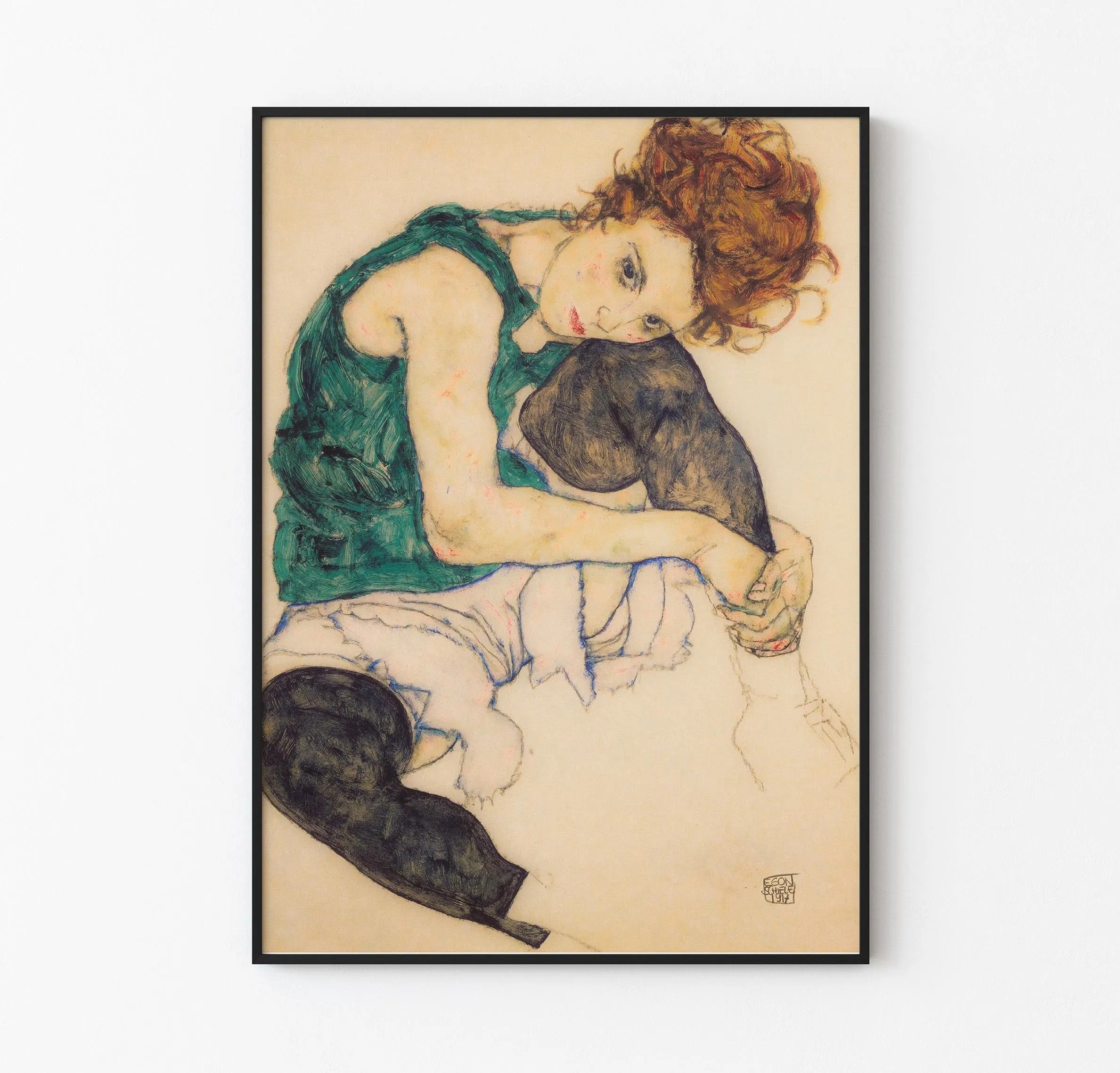 Egon Schiele Sanat Baskıları: Vintage Ekspresyonist Duvar Dekorasyonu