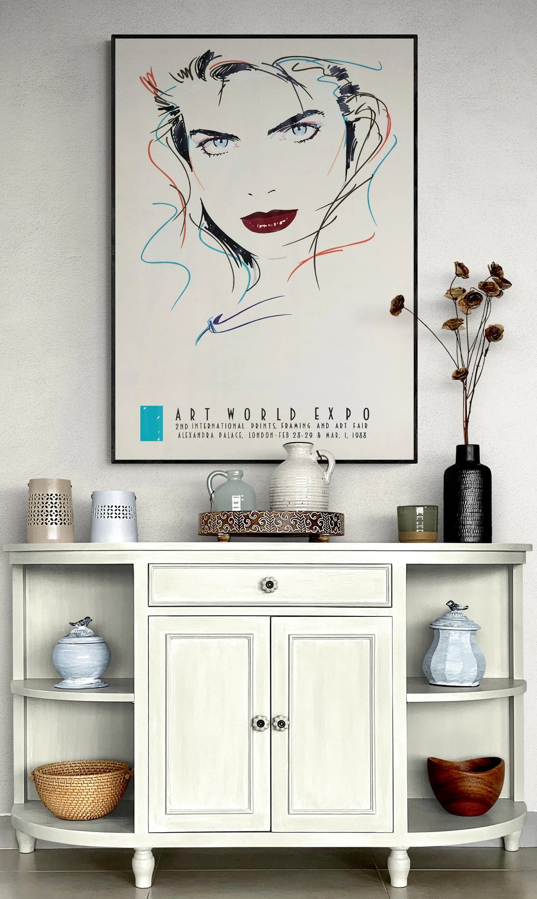 Dennis Mukai Kadın Portresi Posteri: Art World Expo 1988