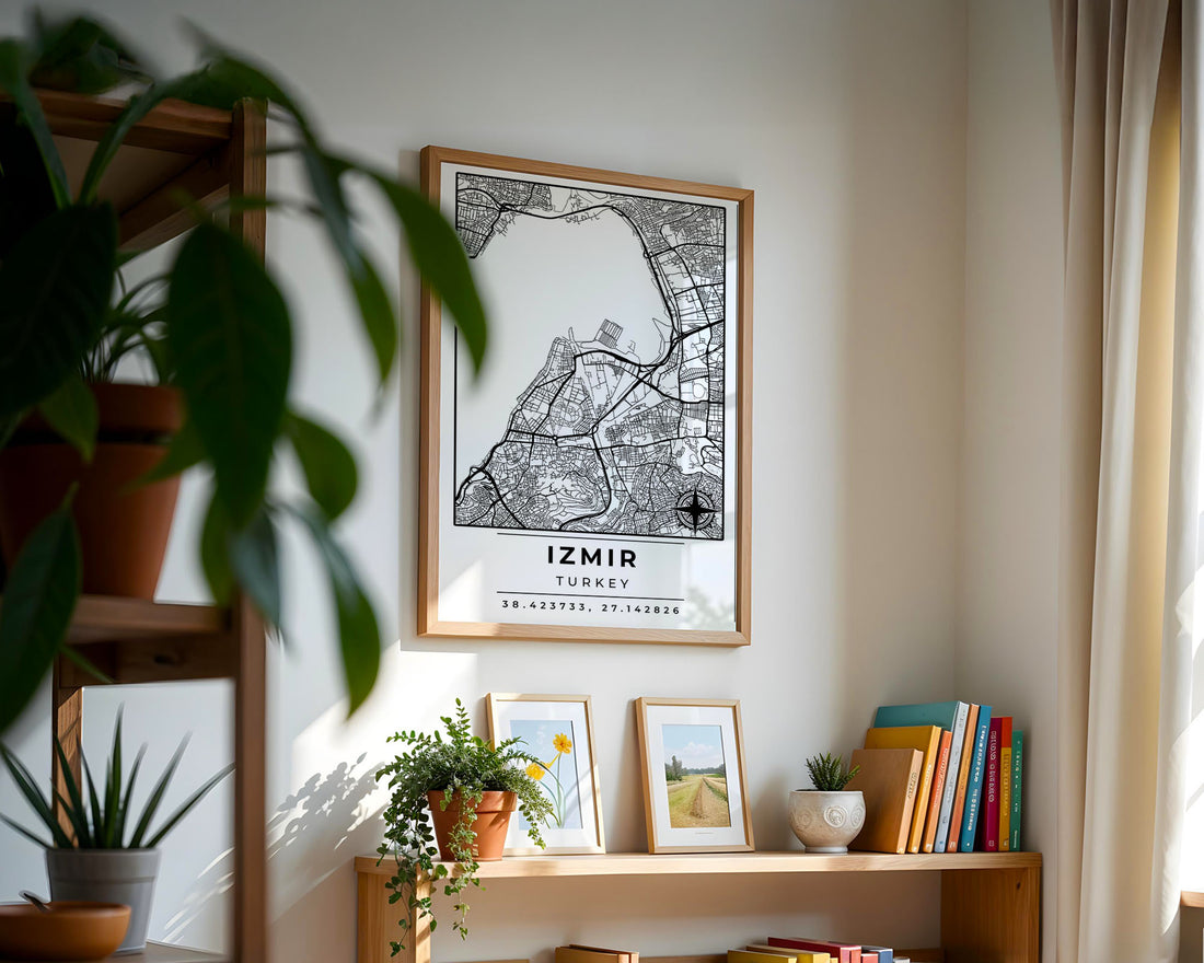 Minimalist İzmir Harita Posteri