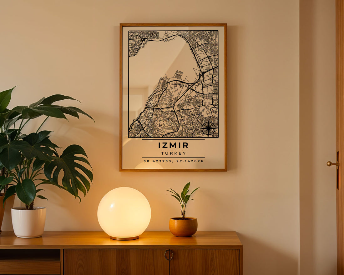 Minimalist İzmir Harita Posteri