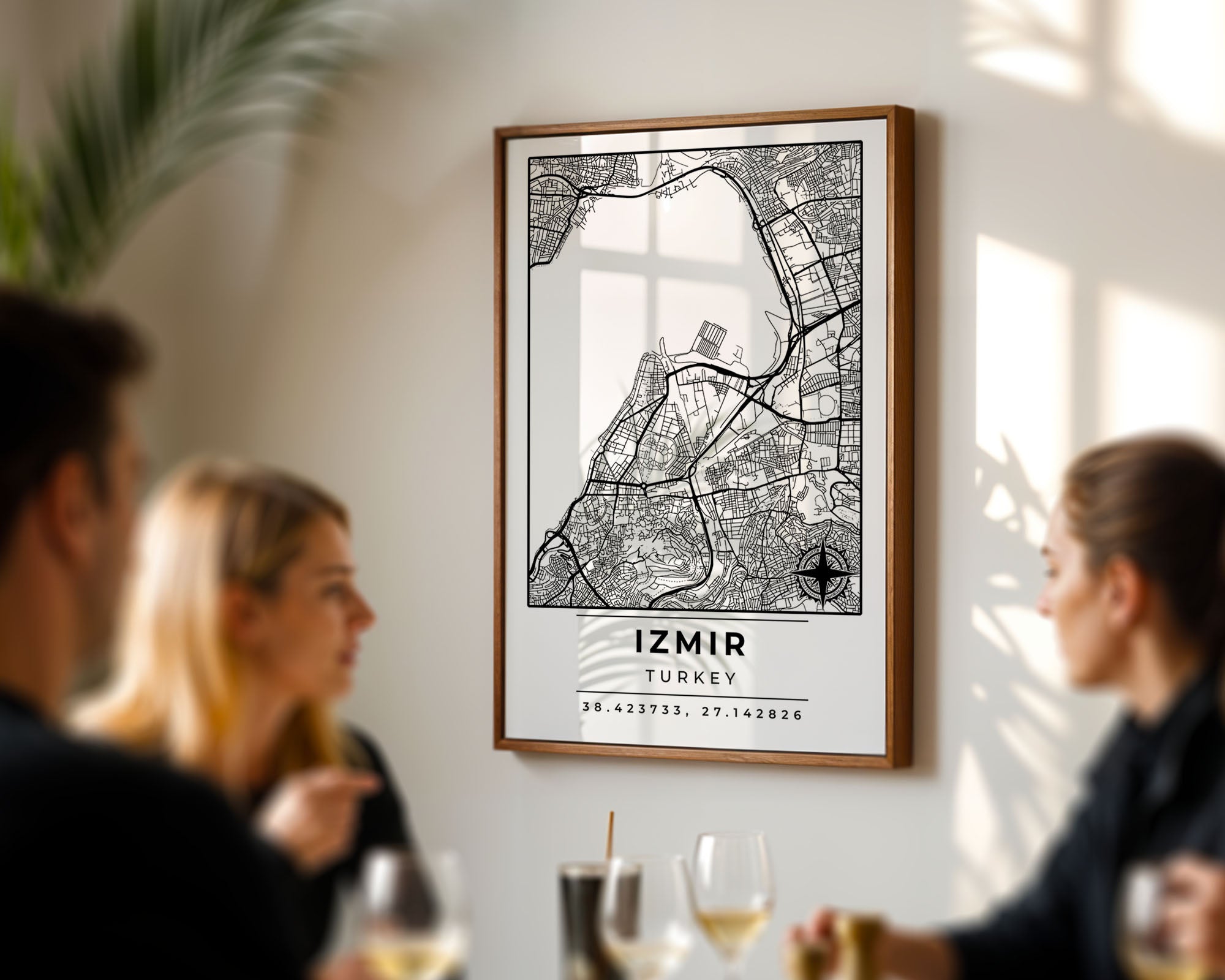Minimalist İzmir Harita Posteri