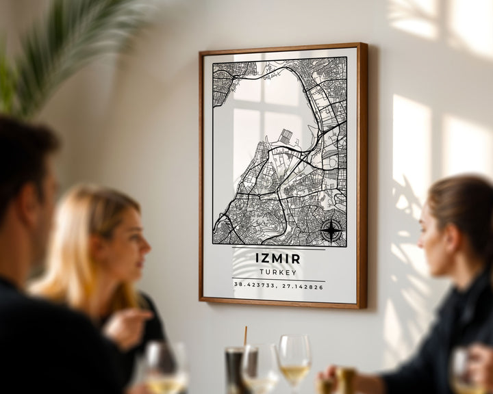 Minimalist İzmir Harita Posteri