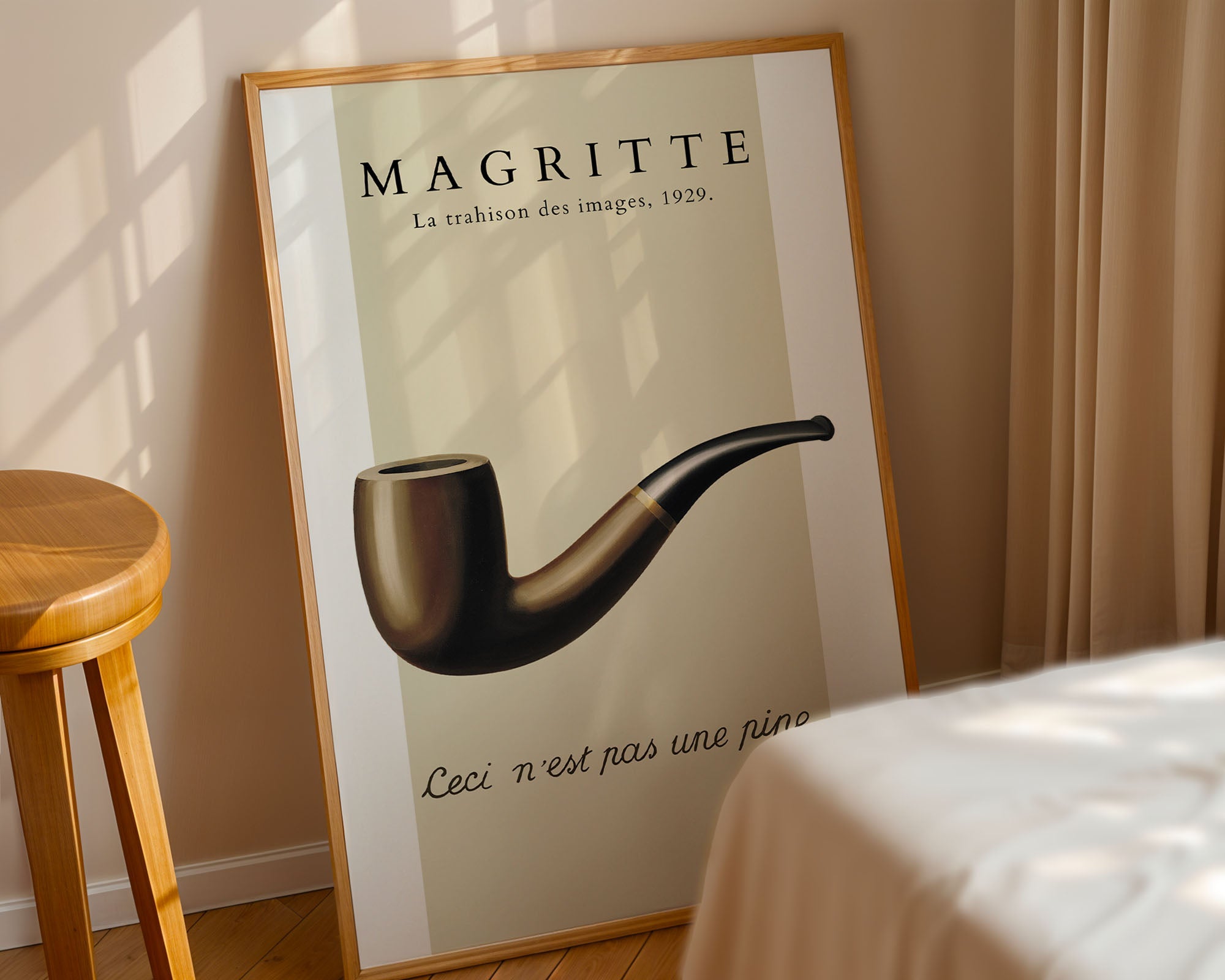 Magritte Pipo Tablosu | "Ceci N'est Pas Une Pipe" Sürrealist Duvar Sanatı Poster