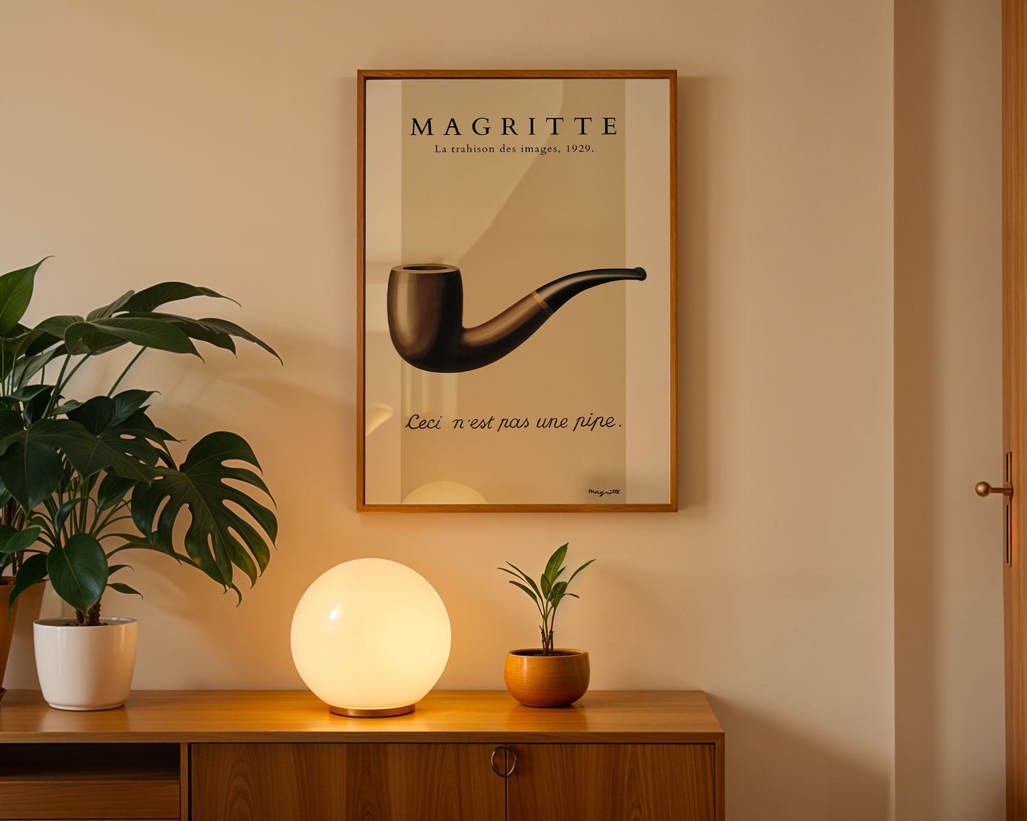 Magritte Pipo Tablosu | "Ceci N'est Pas Une Pipe" Sürrealist Duvar Sanatı Poster