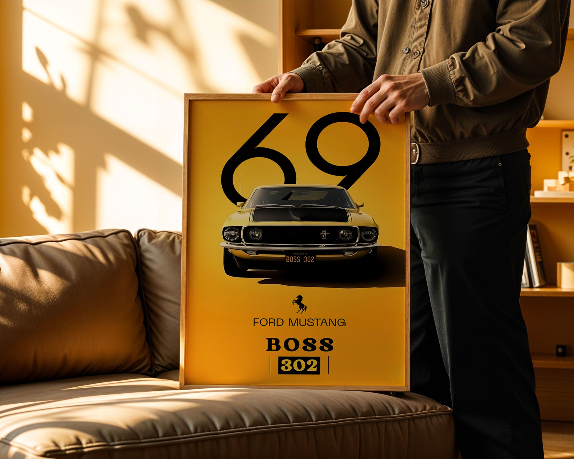 1969 Ford Mustang Boss 302 Klasik Araba Posteri | Retro Duvar Dekoru