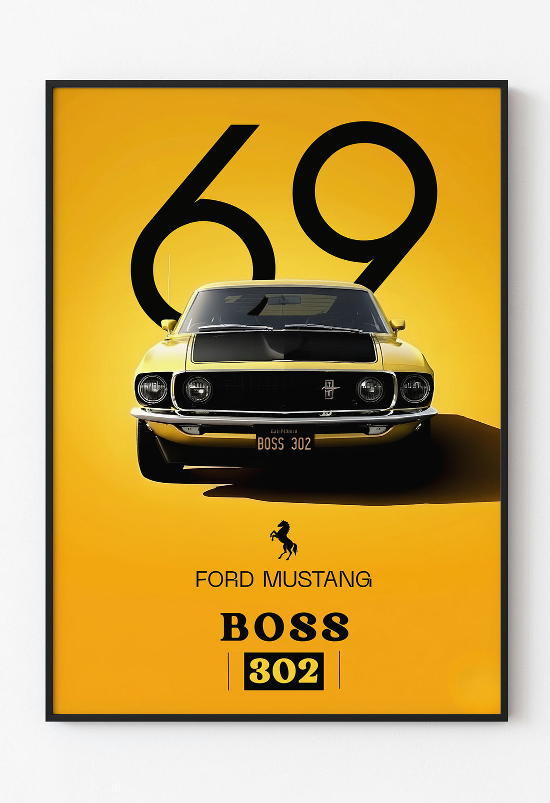 1969 Ford Mustang Boss 302 Klasik Araba Posteri | Retro Duvar Dekoru