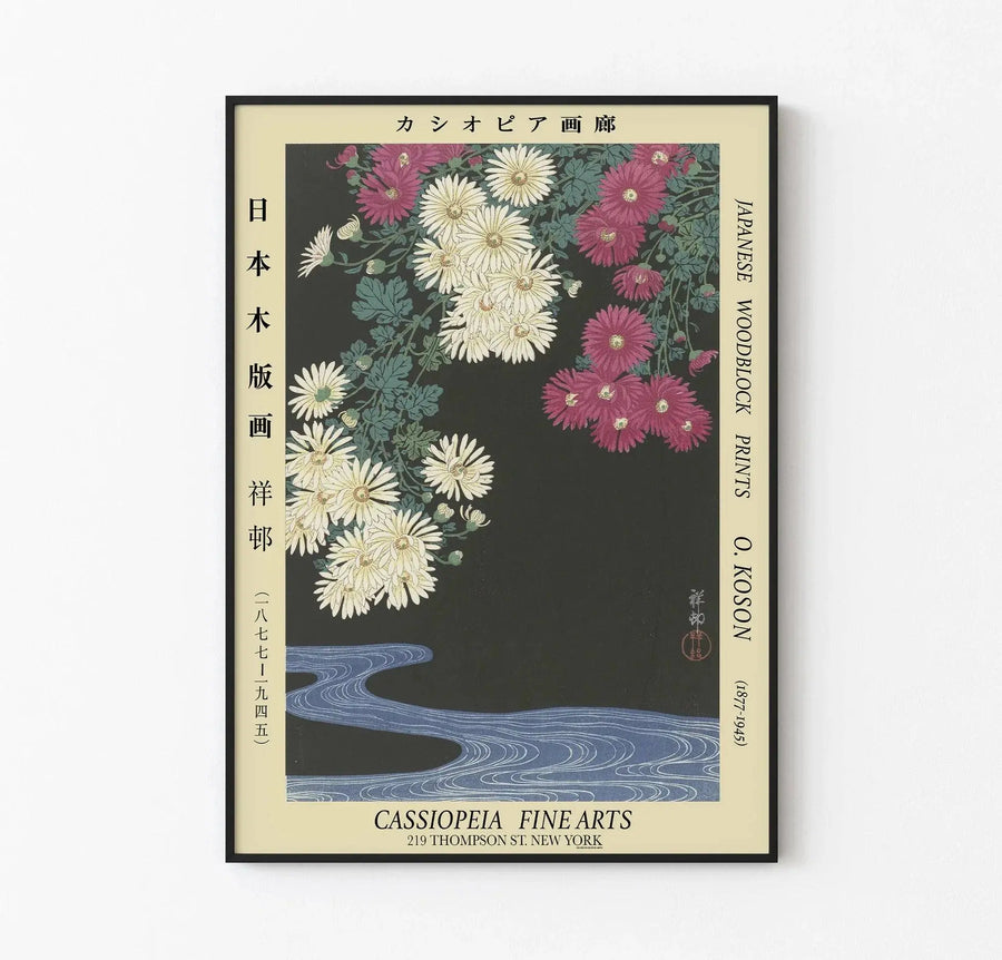 Ohara Koson - Ohara Koson - Krizantemler ve Akan Su