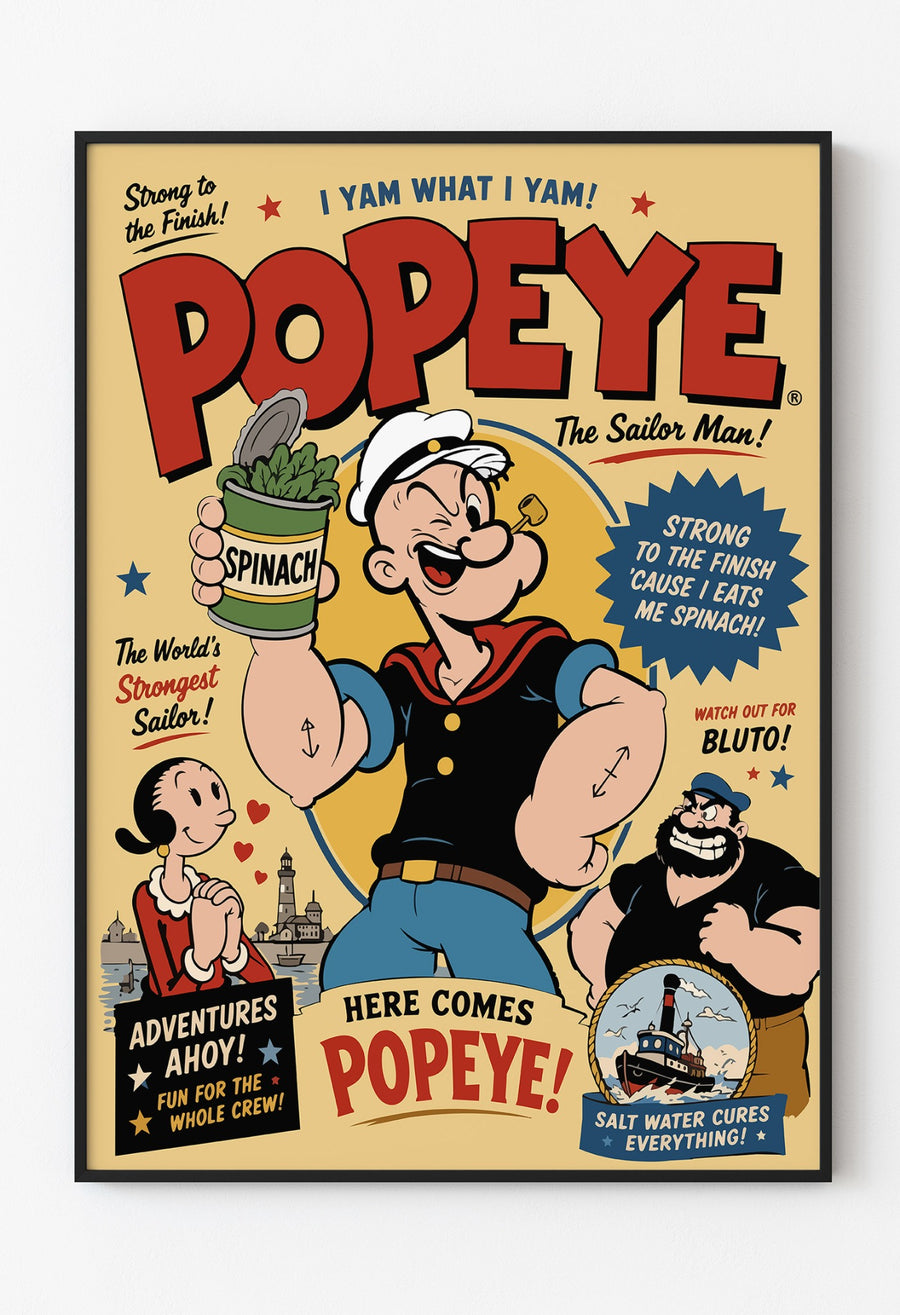 Popeye The Sailor Man retro poster