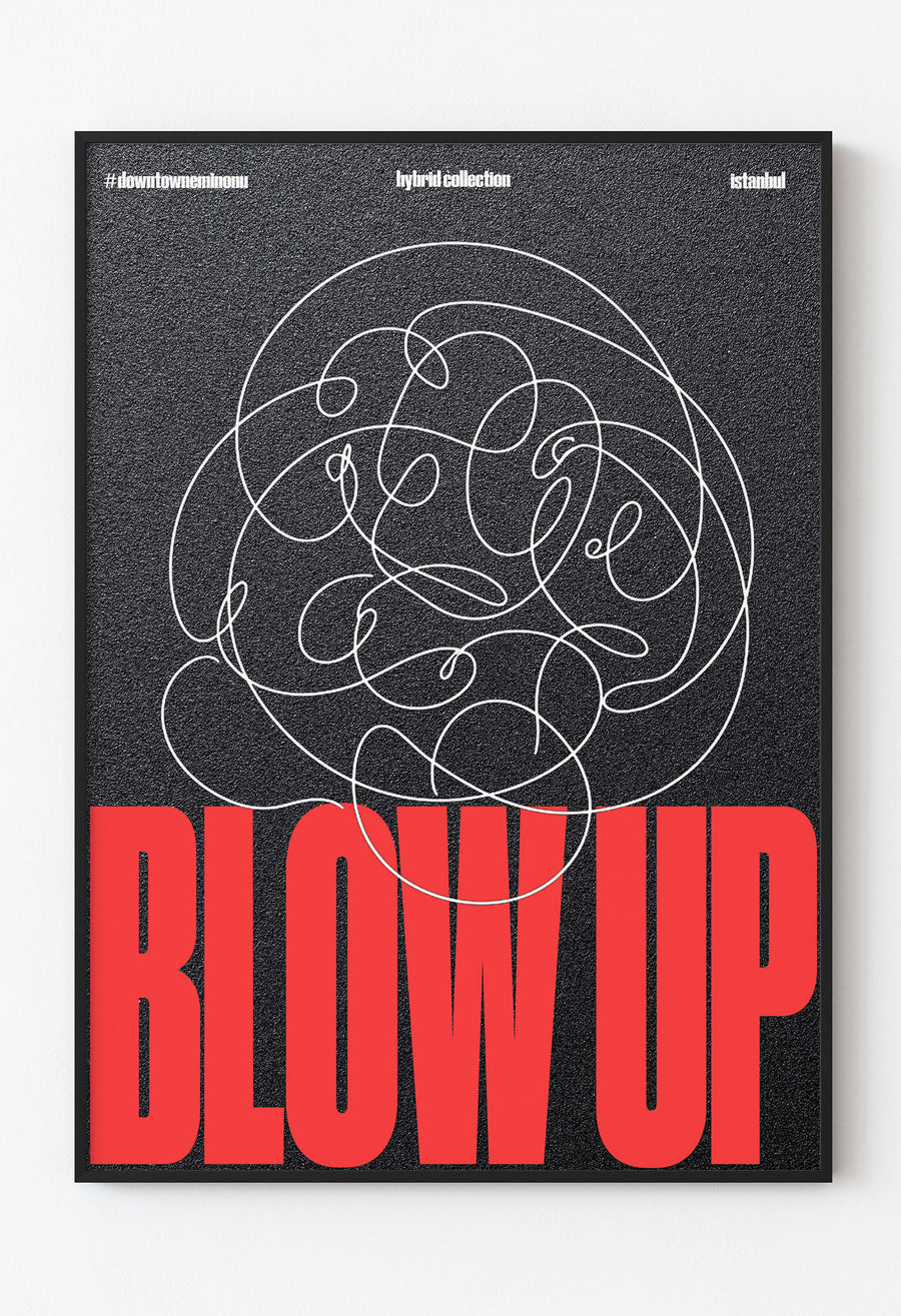 Blow Up - Minimalist Tek Çizgi Sakız İllüstrasyonu