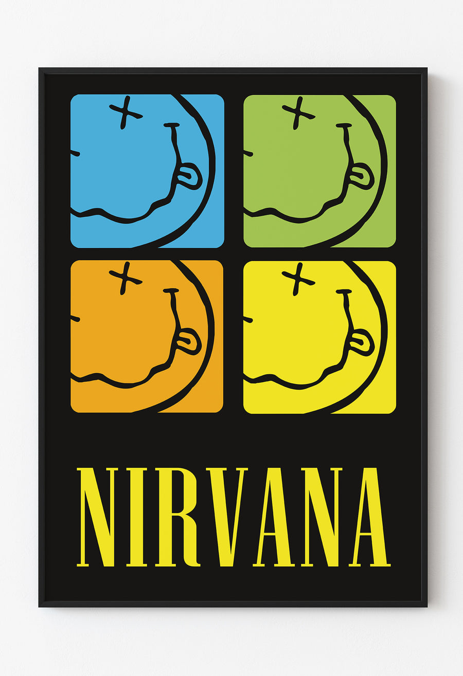 Nirvana İkonik Gülen Yüz Pop-Art Tasarım Tablo