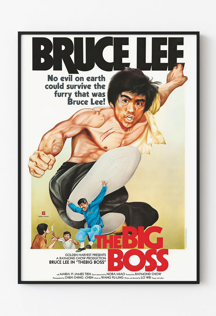 Bruce Lee "The Big Boss" Vintage Film Afişi Reprodüksiyonu | Retro Kung Fu Duvar Sanatı Baskısı