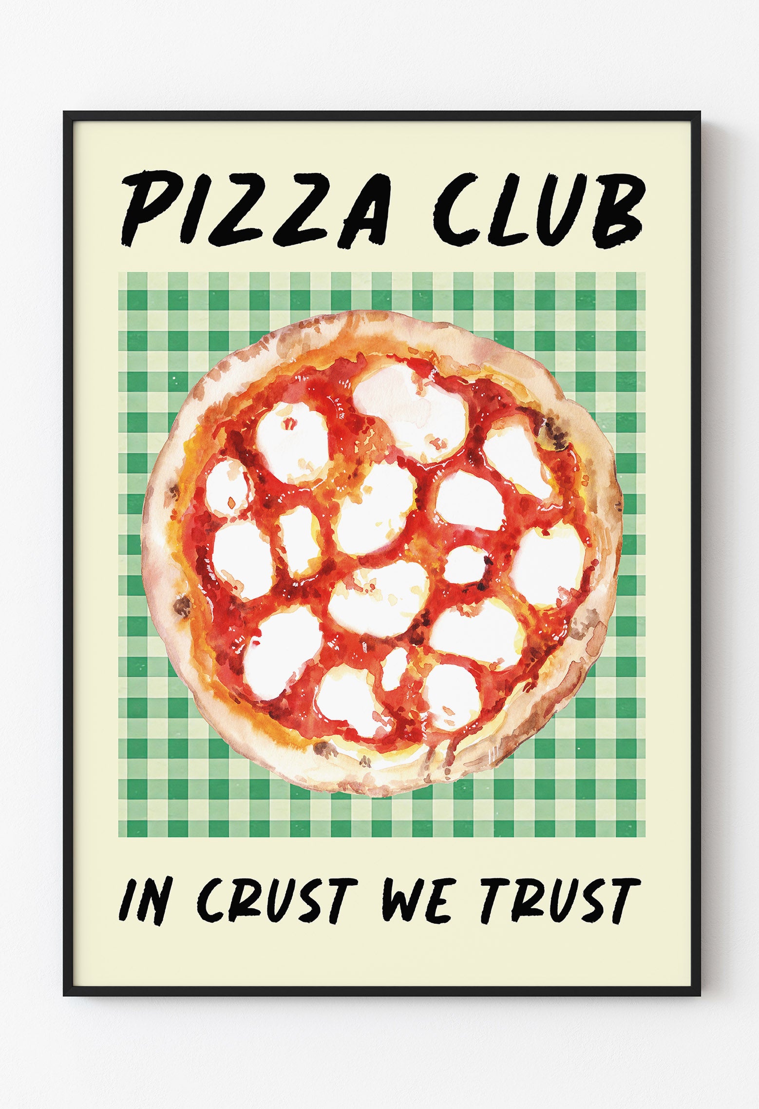 Pizza Club Poster - Retro Mutfak Dekoru & Modern Poster Tasarımı