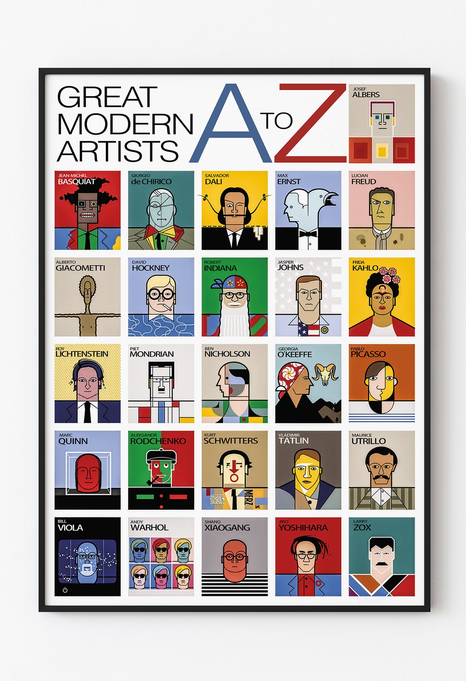 Modern Sanatçılar A’dan Z’ye – İllüstrasyon Tasarım Poster