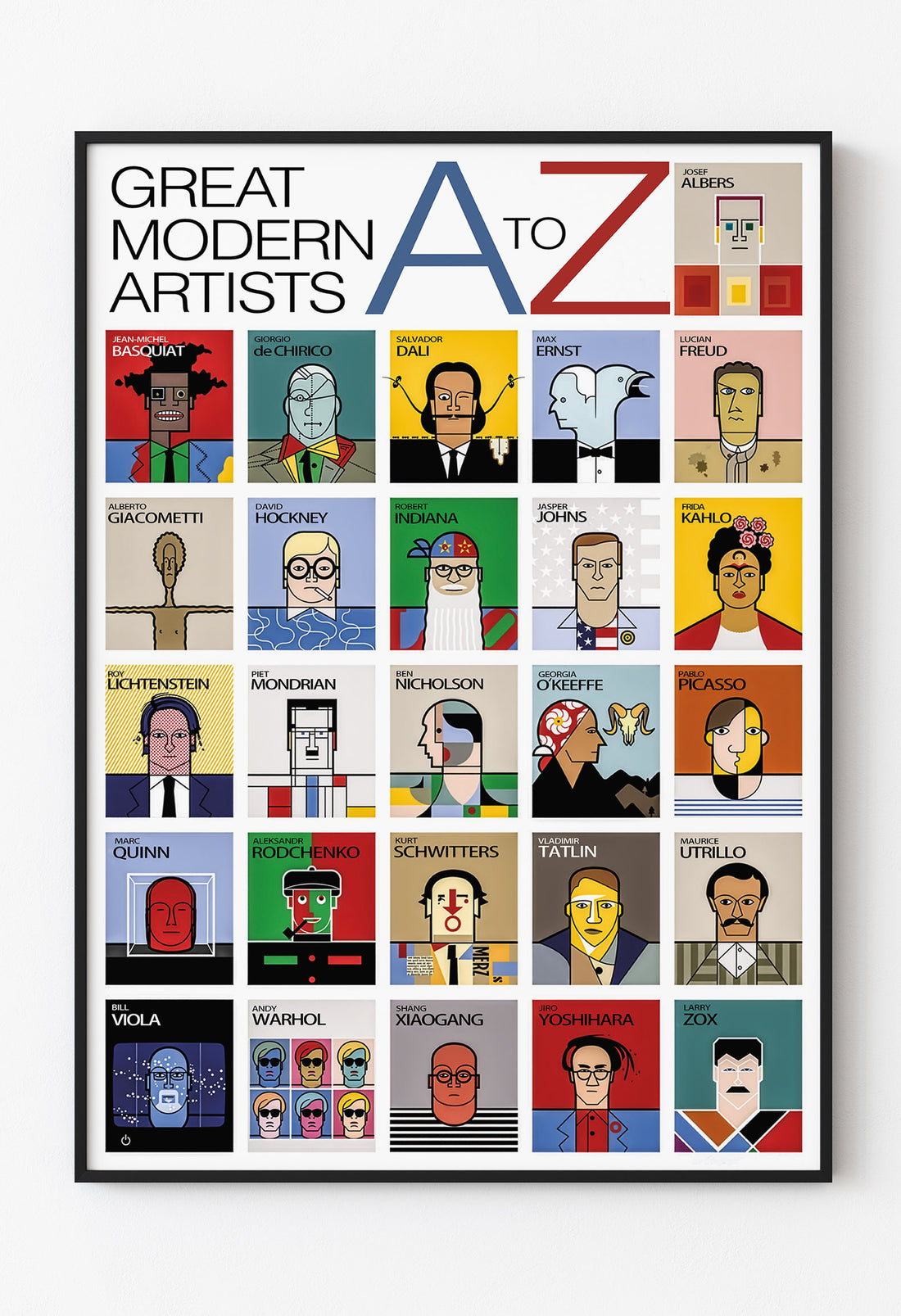 Modern Sanatçılar A’dan Z’ye – İllüstrasyon Tasarım Poster