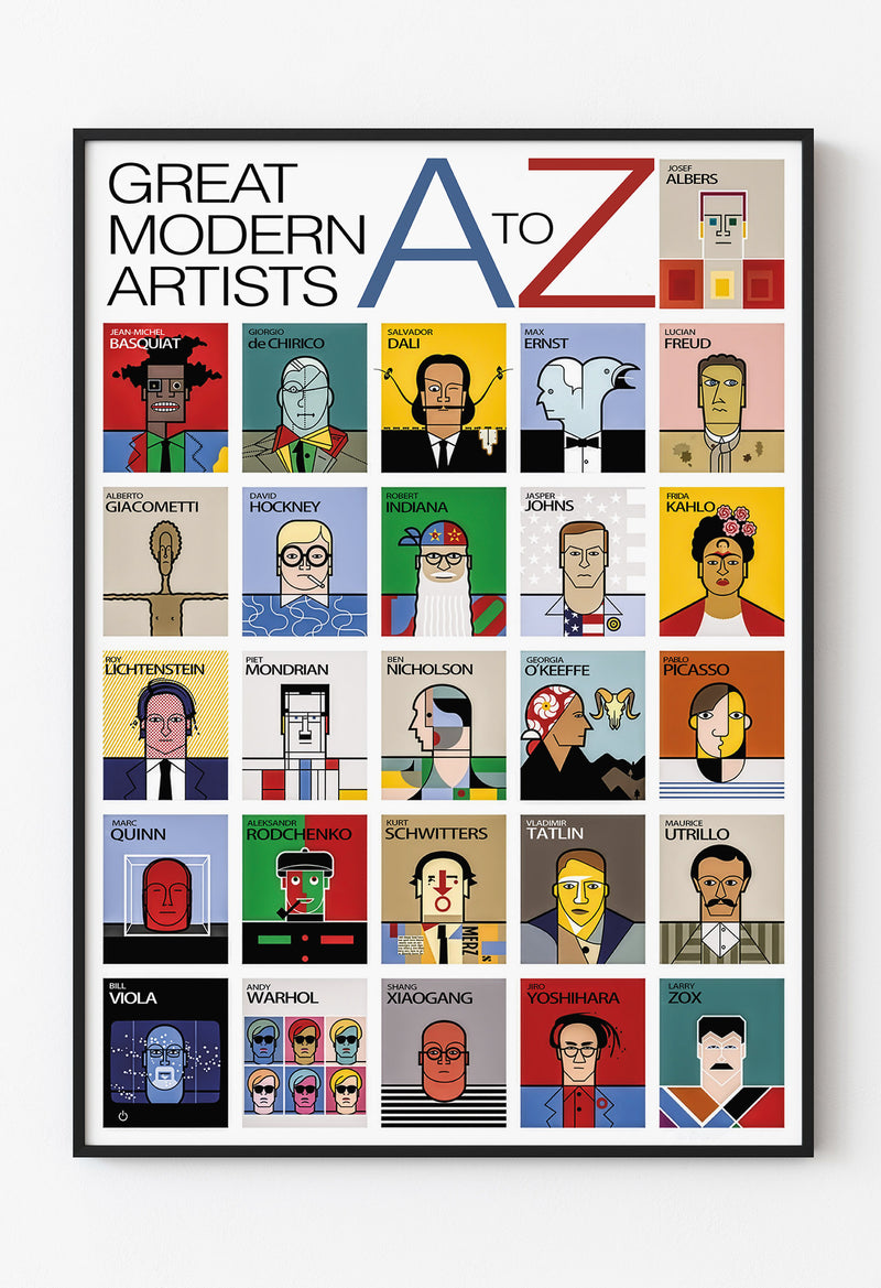 Modern Sanatçılar A’dan Z’ye – İllüstrasyon Tasarım Poster