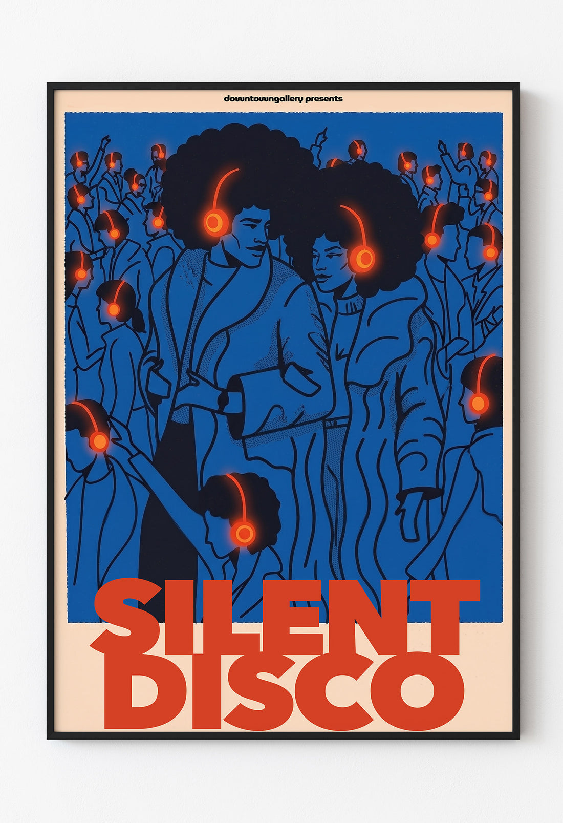 Silent Disco Retro İllüstrasyon Poster | Modern Duvar Dekoru