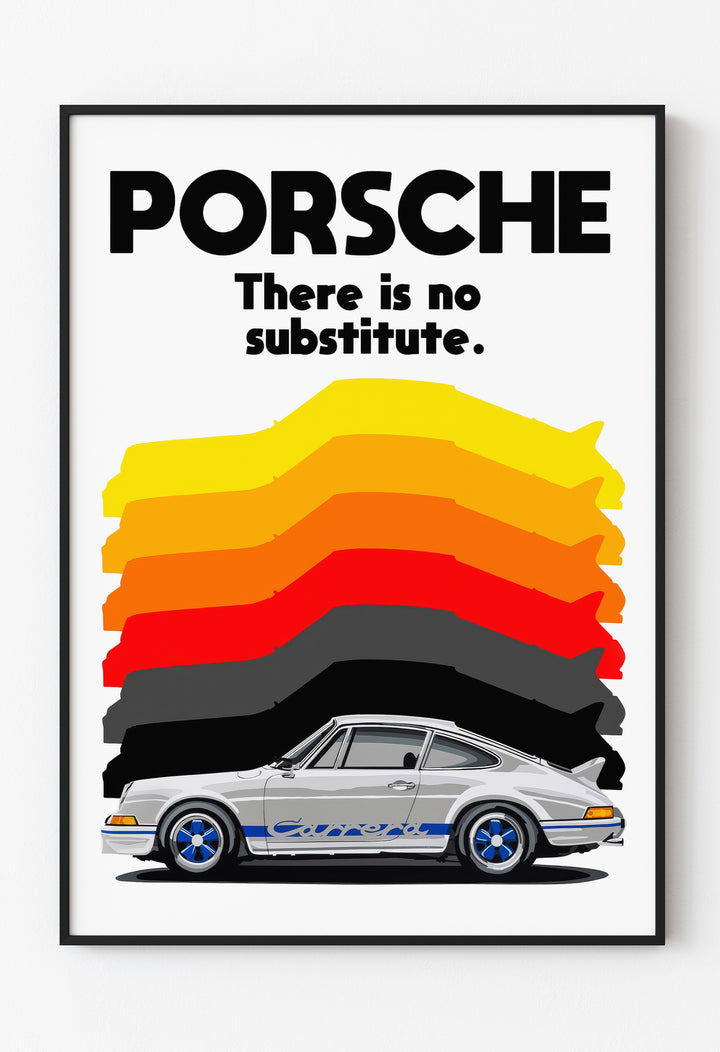 Porsche "There Is No Substitute" – Retro Tasarım Premium Poster