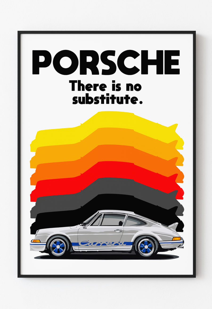 Porsche "There Is No Substitute" – Retro Tasarım Premium Poster