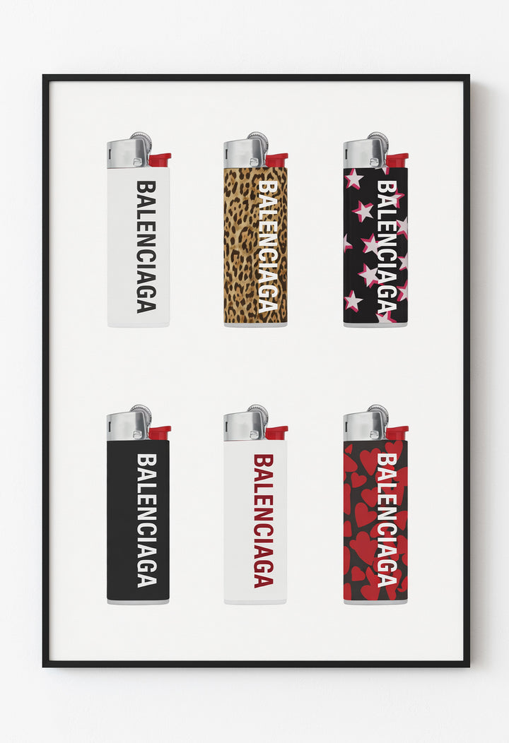 Balenciaga Çakmak Koleksiyonu - Streetwear Tasarım Poster