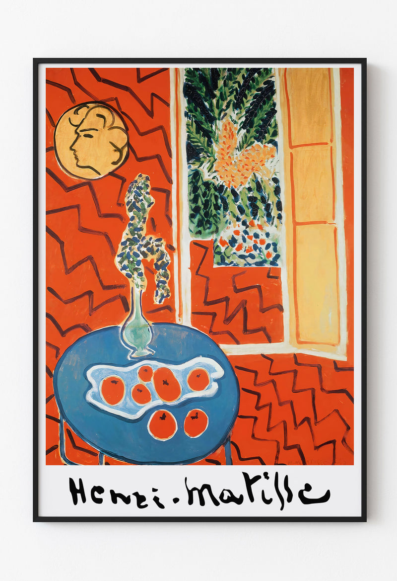 Henri Matisse - Kırmızı Fonlu Natürmort