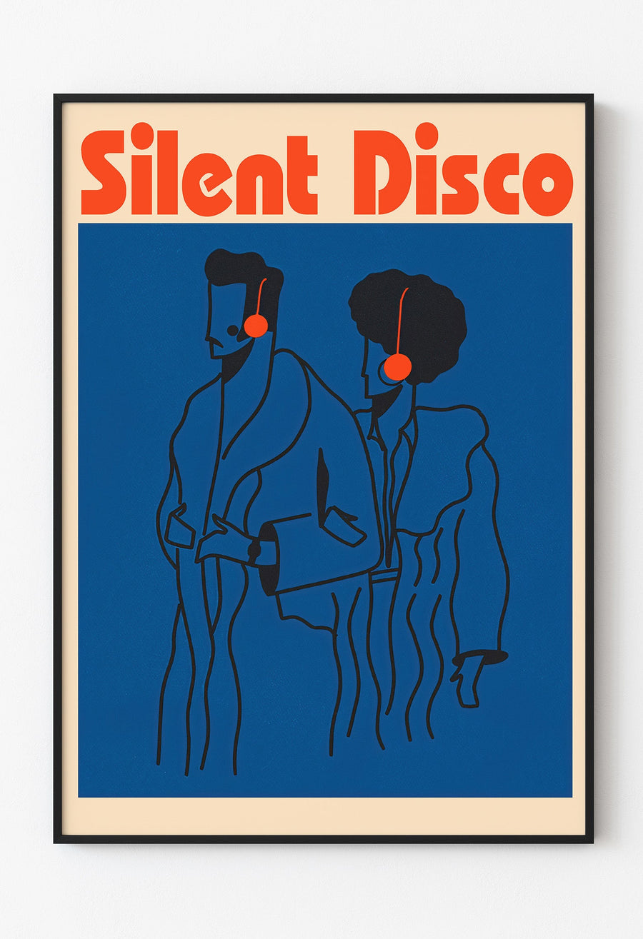 Silent Disco - Sessiz Disco / Alternatif Poster - Retro ve Modernin Buluştuğu Sanat Art101.shop